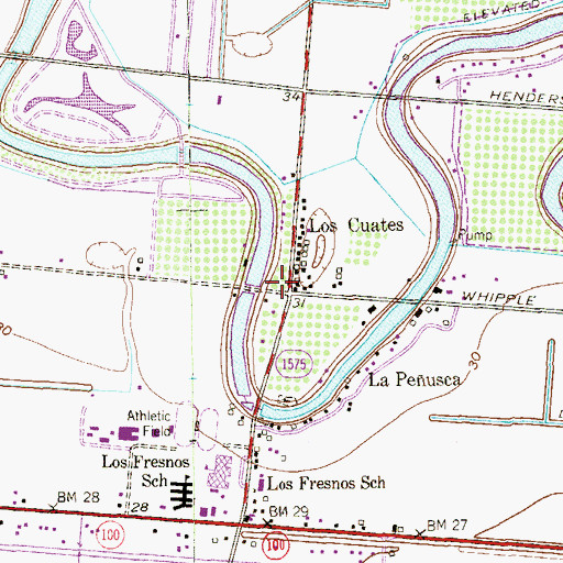 Topographic Map of Los Cuates, TX