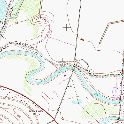 Topographic Map of Los Fresnos Canal, TX