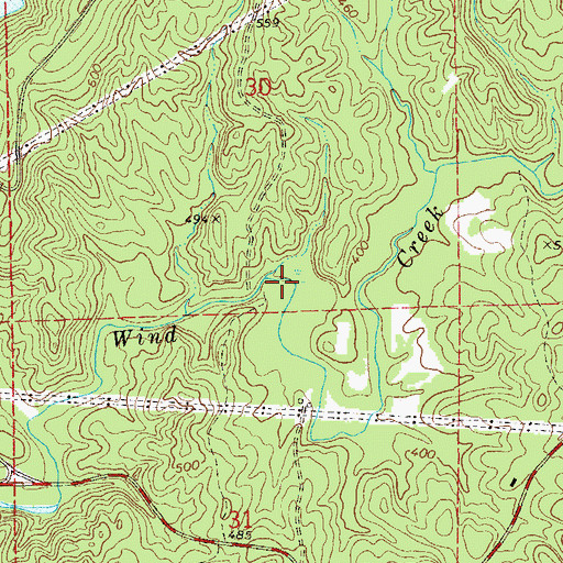 Topographic Map of Meltons Mill (historical), AL