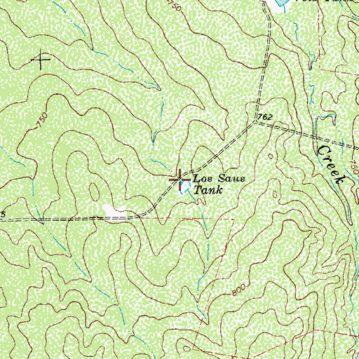 Topographic Map of Los Saus Tank, TX