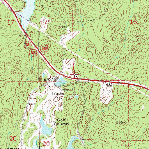 Topographic Map of Midway, AL