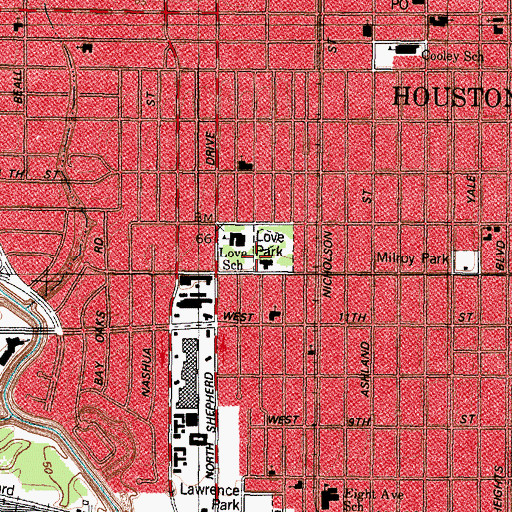 Topographic Map of Love Park, TX