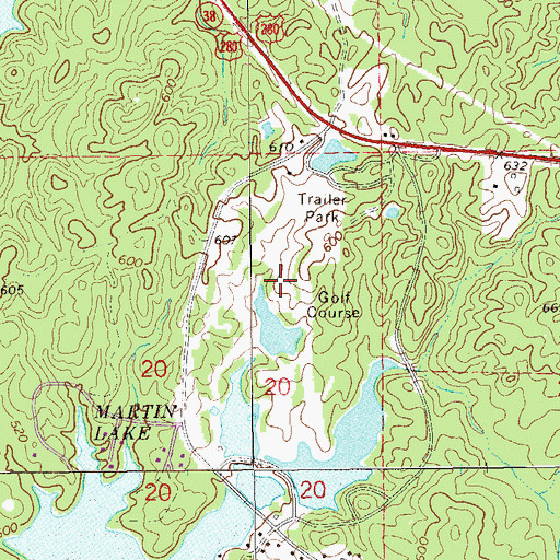 Topographic Map of Midway Golf Club, AL