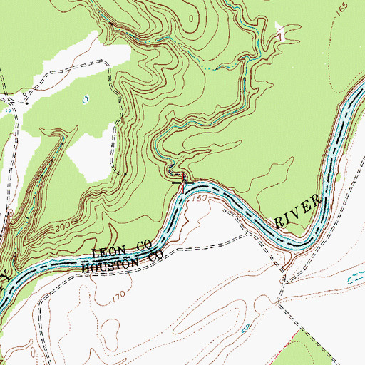 Topographic Map of Lower Keechi Creek, TX