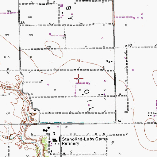 Topographic Map of Luby Oil Field, TX