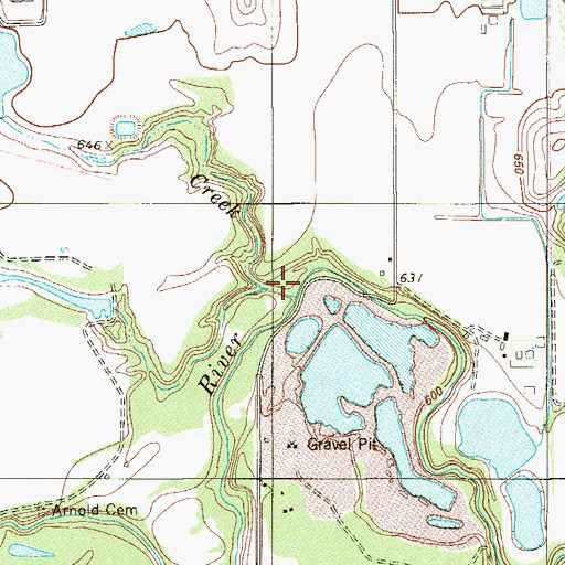 Topographic Map of Lucas Creek, TX