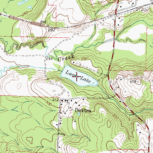 Topographic Map of Lucas Lake, TX