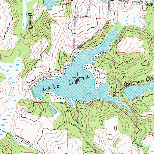 Topographic Map of Lake Lydia, TX