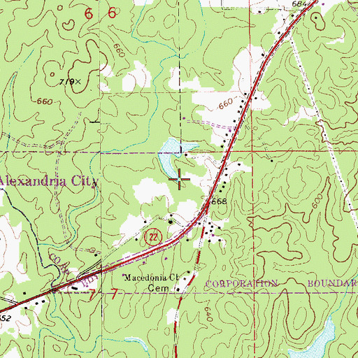 Topographic Map of Moose Lodge Pond, AL