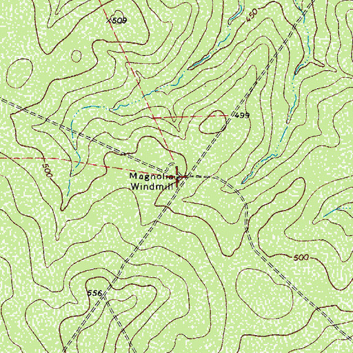 Topographic Map of Magnolia Windmill, TX