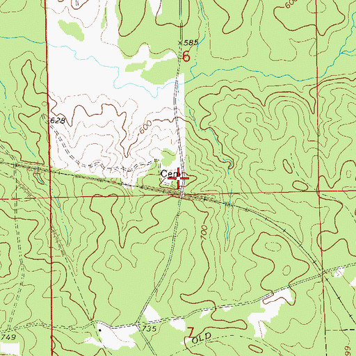 Topographic Map of Morgan Cemetery, AL