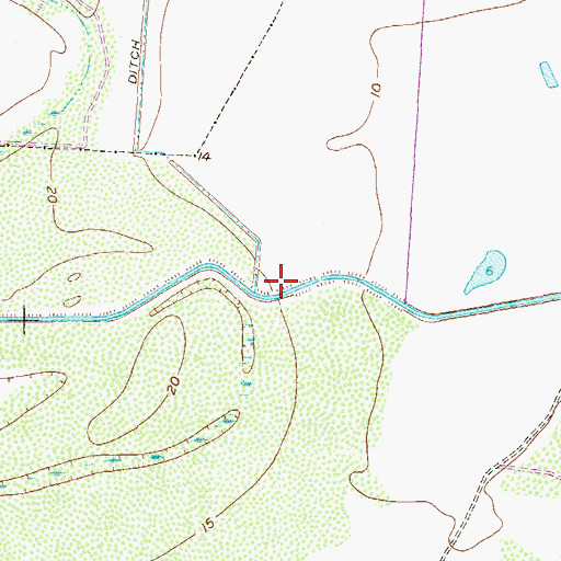 Topographic Map of Main Ditch Number Two, TX