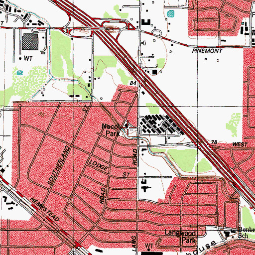 Topographic Map of Malibu Park, TX