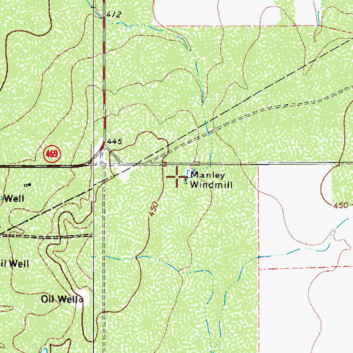 Topographic Map of Manley Windmill, TX