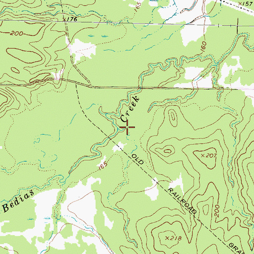 Topographic Map of Manning Branch, TX