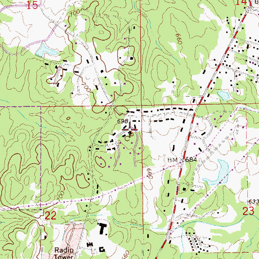Topographic Map of Morningside, AL