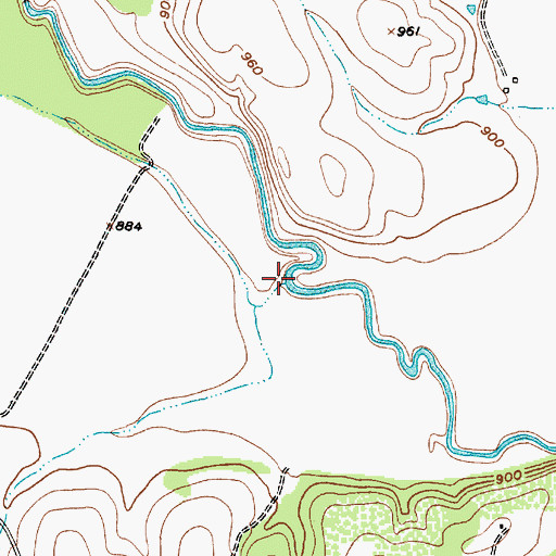 Topographic Map of Manning Creek, TX