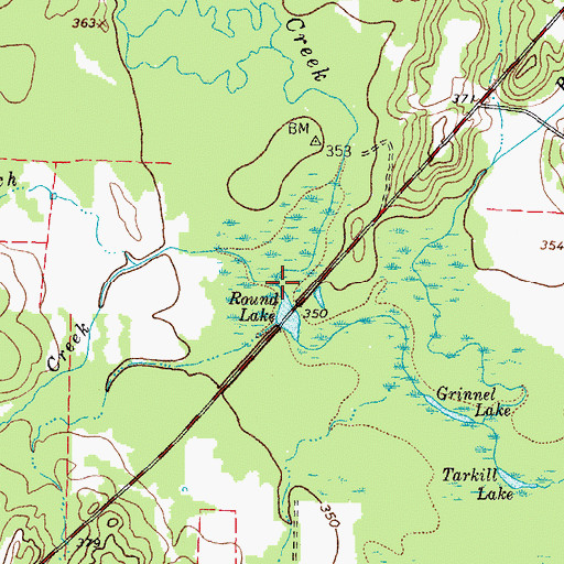 Topographic Map of Mansell Creek, TX