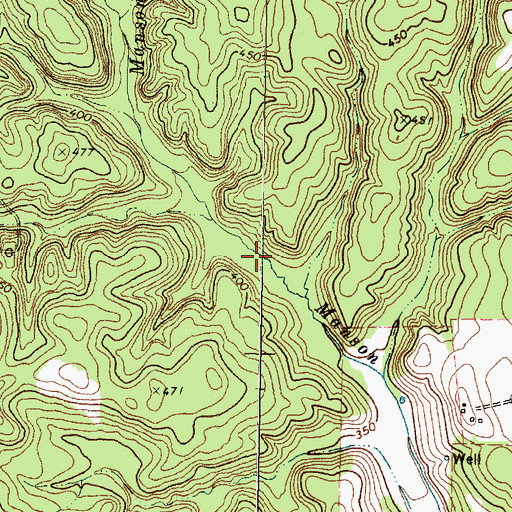 Topographic Map of Manson Branch, TX