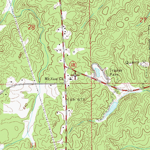 Topographic Map of Mount Zion Cemetery, AL