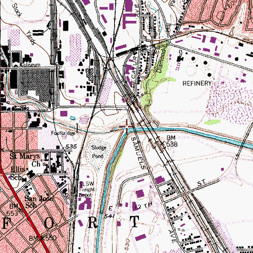 Topographic Map of Marine Creek, TX