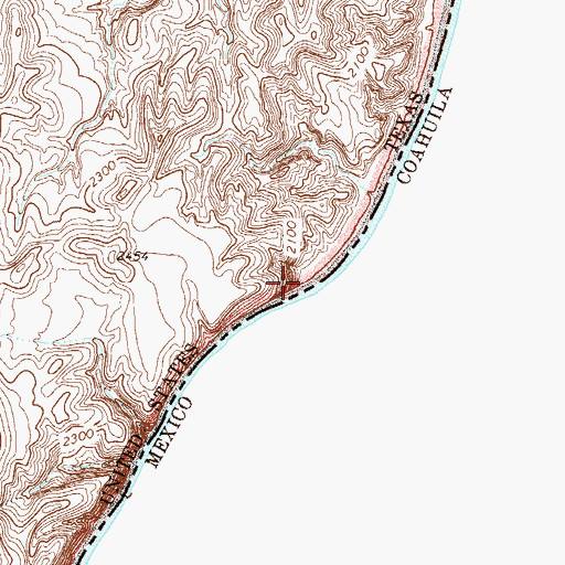 Topographic Map of Mariscal Canyon, TX
