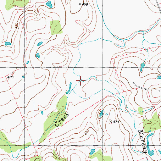 Topographic Map of Marshy Branch, TX