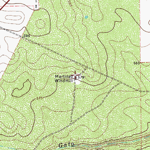 Topographic Map of Martinez Windmill, TX