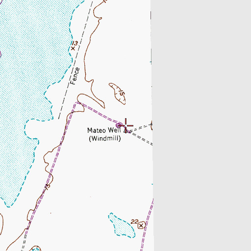 Topographic Map of Mateo Well, TX