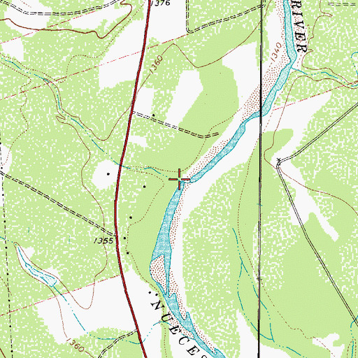 Topographic Map of Maverick Creek, TX