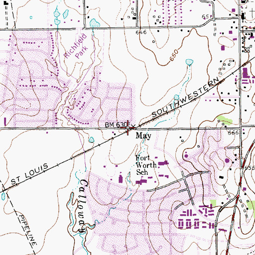 Topographic Map of May, TX
