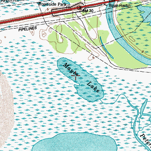 Topographic Map of Mayes Lake, TX