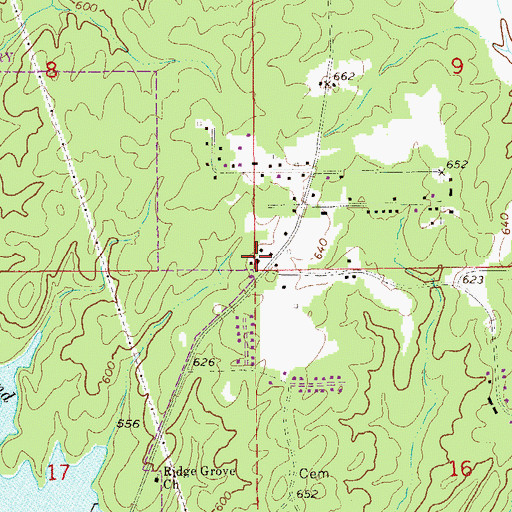 Topographic Map of New Elkahatchee Baptist Church, AL