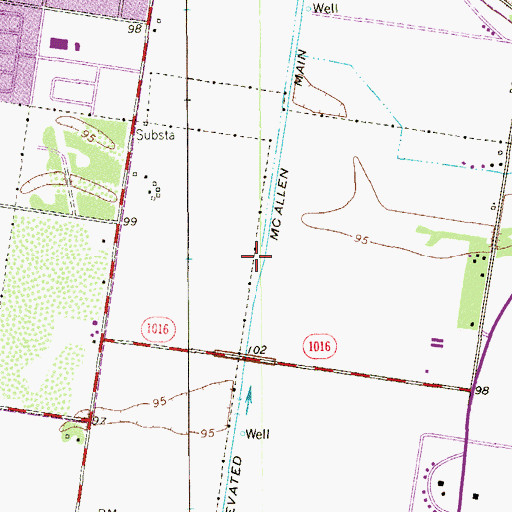 Topographic Map of McAllen Main Canal, TX