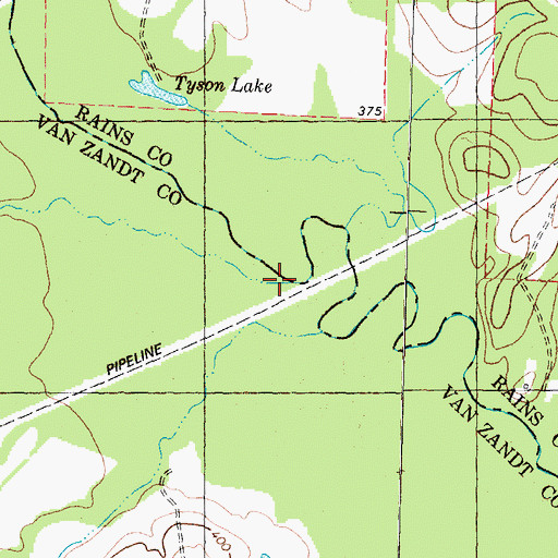 Topographic Map of McBee Creek, TX