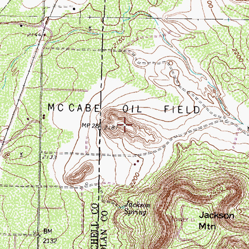 Topographic Map of McCabe Oil Field, TX