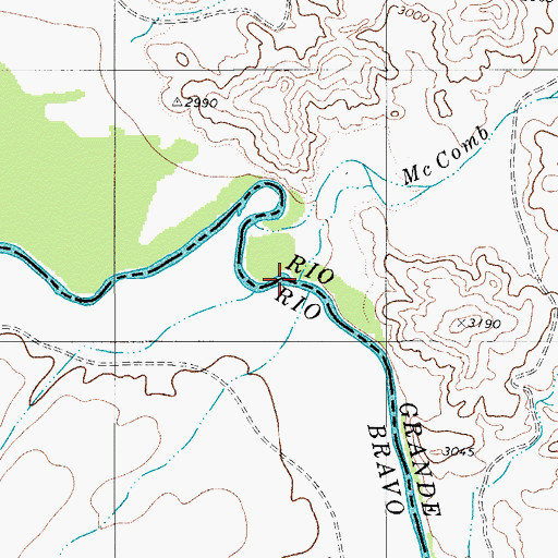 Topographic Map of McComb Creek, TX