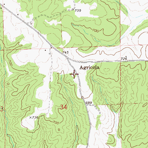 Topographic Map of New Poplar Springs Church, AL