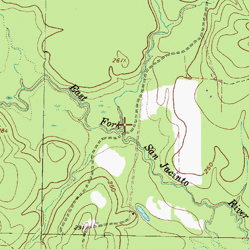 Topographic Map of McCombs Creek, TX