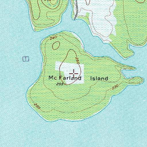 Topographic Map of McFarland Island, TX