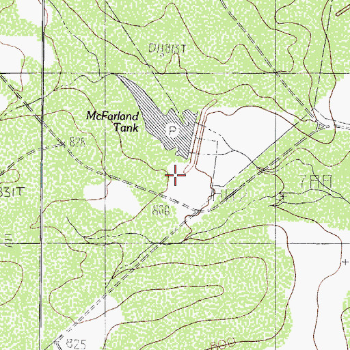 Topographic Map of McFarland Tank, TX