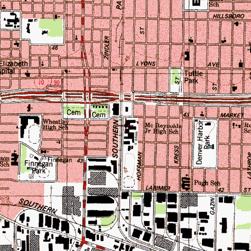 Topographic Map of McReynolds Junior High School, TX