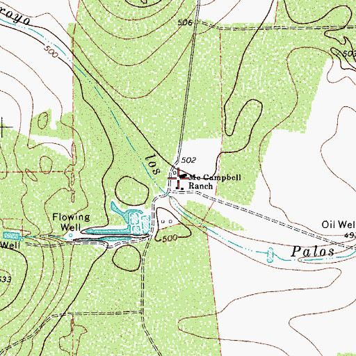 Topographic Map of Me Campbell Ranch, TX