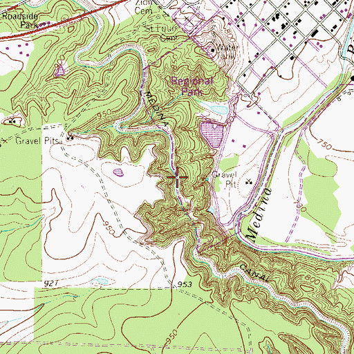 Topographic Map of Medina Irrigation Canal, TX