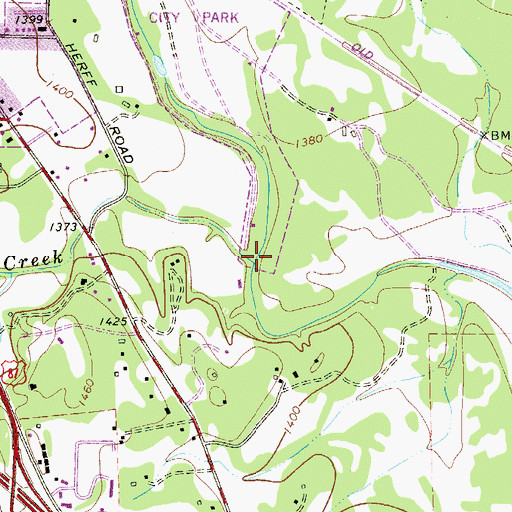 Topographic Map of Menger Creek, TX