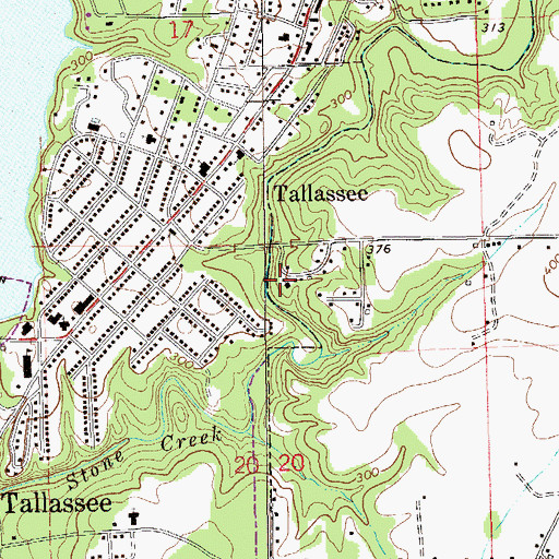 Topographic Map of Oak Heights Church, AL