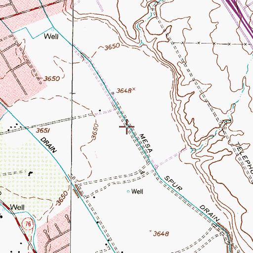 Topographic Map of Mesa Spur Drain, TX