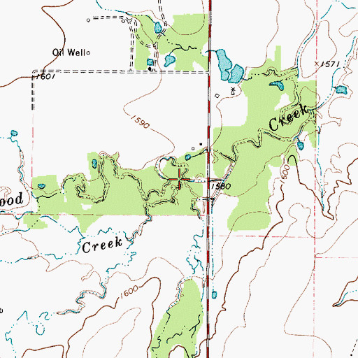 Topographic Map of Mesquite Creek, TX