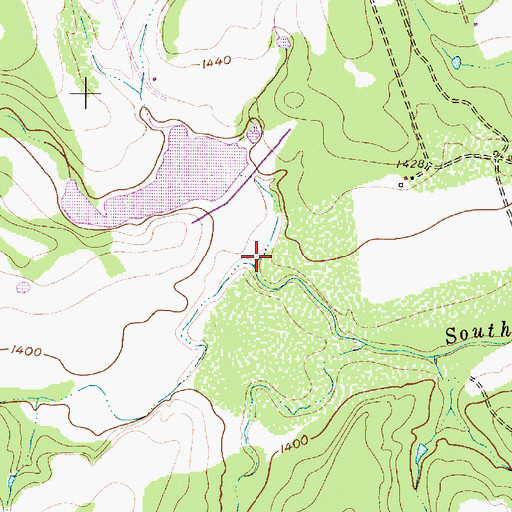 Topographic Map of Middle Bennett Creek, TX