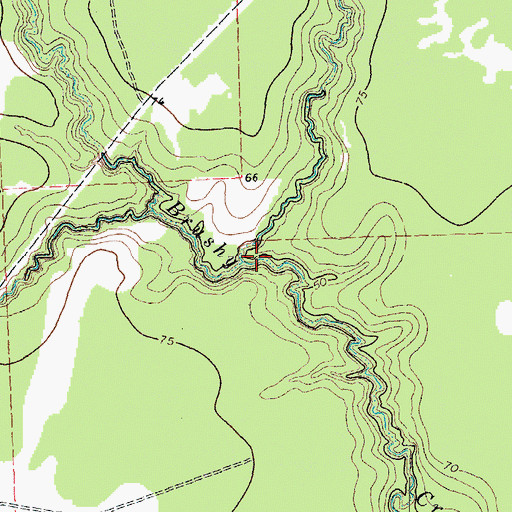 Topographic Map of Middle Branch Brushy Creek, TX
